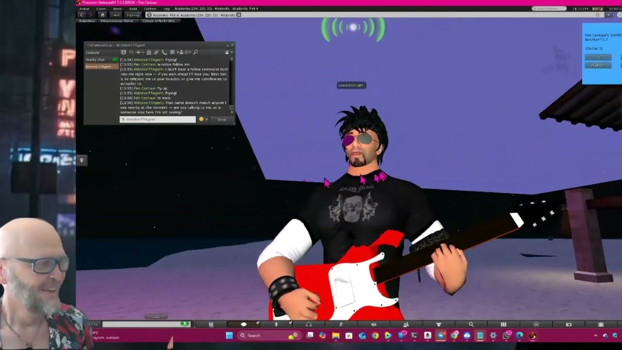 Lewis Starlight AI bot speaking in Second Life with voice and intelligence