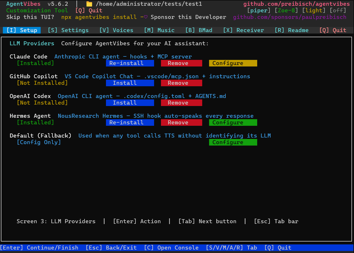 AgentVibes screenshot